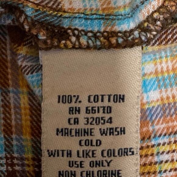 Salt Valley Multicolor Plaid Flannel Long Sleeve Western Button Down Shirt Top S - Picture 4 of 4